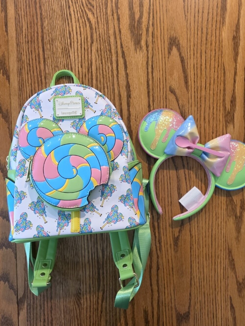 Loungefly x Disney Eats Pastel Lollipop Mickey Ears Mini Backpack Set
